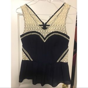 Lace peplum tank top